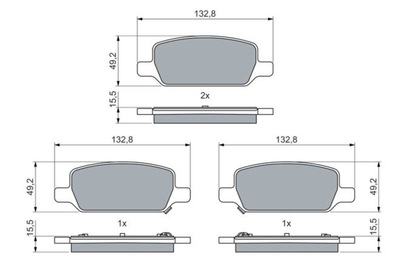 Колодки гальмівні дискові (комплект 4 шт) Bosch (0986460086)