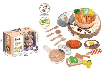 Плита игрушечная 9941 A перемешивание продуктов, свет, мелодии, регулировка мощности, посуда