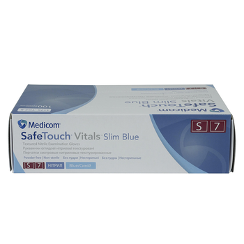 Перчатки Medicom SafeTouch Advanced Blue голубые нитриловые без талька S 100 шт (8718007913637) (0125197)