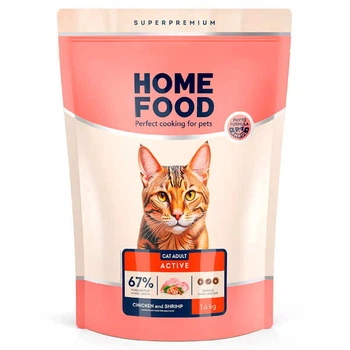 Сухий корм для кішок Home Food (Хоум Фуд) CAT ADULT Для активних «Курочка та креветка», 1.6 кг