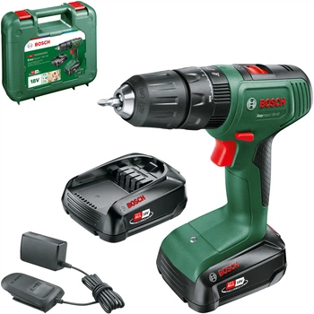 Акумуляторний ударний дриль-шуруповерт Bosch EasyImpact 18V-40 (2x 2.0Ah) + AL18V-20 + кейс (06039D8108)