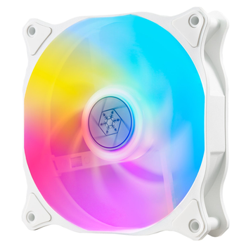 Корпусний вентилятор SilverStone Air Blazer 120RW-ARGB, 120мм, 600-2200rpm, 4pinPWM, 3pin +5VARGB, 7.4-35.6dBa, білий