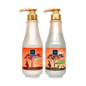 Гель для душа Famirel Marula Oil Имбирь и Бергамот, 500 мл Фамирель Марула & Шампунь для нормальных волос Famirel Marula Oil с Центеллой, 500 мл Фамирель марула (085663, 085823)