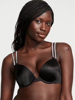 Бюстгальтер Victoria's Secret Very Sexy Double Shine Strap Push-Up Bra 34C Чорний (26711578)