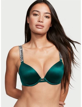 Бюстгальтер Victoria's Secret Shine Strap Push-Up Bra 34C Смарагдовий (26609640)