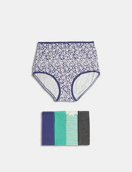Набор хлопковых трусиков Marks&Spencer модель Full briefs 10(38) 5 шт разноцветный rich aqua 0057