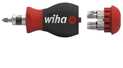 Отвертка укороченная 7 двойных бит с держателем бит Stubby SoftFinish&nbsp;Wiha 43613