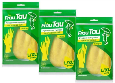 Упаковка рукавичок Frau Tau Гумові Розмір L/XL x 3 шт (4820019802510)