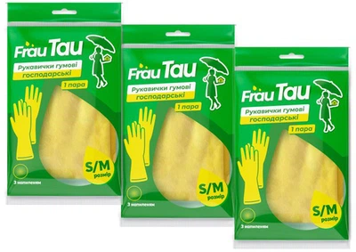 Упаковка рукавичок Frau Tau Гумові Розмір S/М x 3 шт (4820019802527)