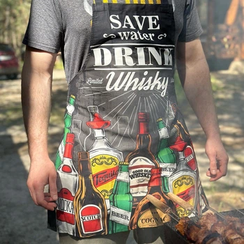 Мужской фартух Drink с защитным покрытием WSI 100% хлопок (70см*70см)