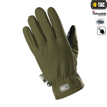 Тактичні рукавички M-Tac Soft Shell Thinsulate, розмір L, колір Olive