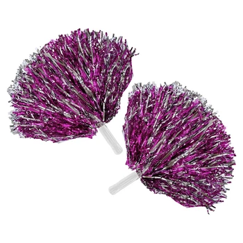 Помпоны для черлидинга и танцев SP-Sport Pom-Poms 0829 комплектация 2шт Pink-Silver