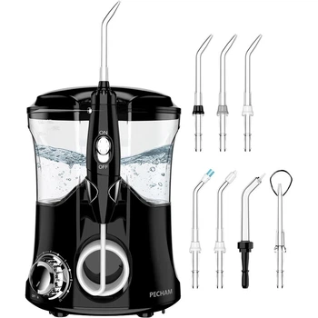 Ирригатор Pecham Professional Black Edition – резервуар 600 мл, монопоток/турбопоток, регулировка давления воды(DL_E25D6348AD40)