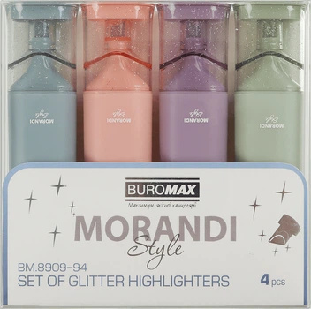 Набор текстовых маркеров Buromax Morandi Style 1-4 мм 4 шт (BM.8909-94)