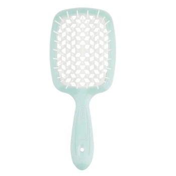 Расческа мини Janeke Superbrush Small With Soft Moulded Tips Тиффани с белым