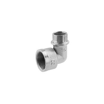 Кутник латунний перехідний LexLine 3/4" × 1/2" ВН, нікельований, PN10