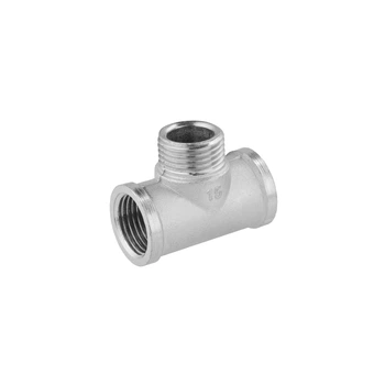 Трійник латунний LexLine 1/2" (В×Н×В), нікельований, PN10