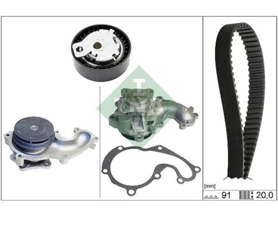 Комплект ременя ГРМ із водяним насосом Вир-во INA Ina (530014230)