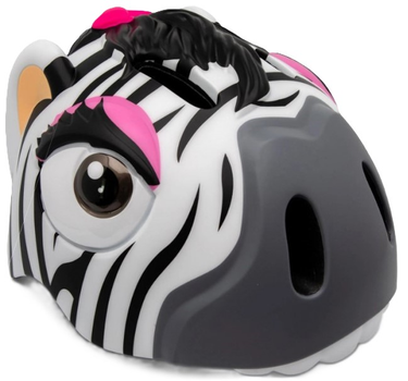 Дитячий шолом Crazy Safety Zebra 49-55 см Чорно-білий (0727040594435)