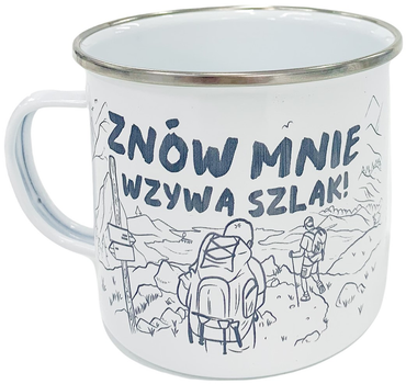 Kubek emaliowany TravelSet Znów mnie wzywa szlak 450 ml (5907751196301)