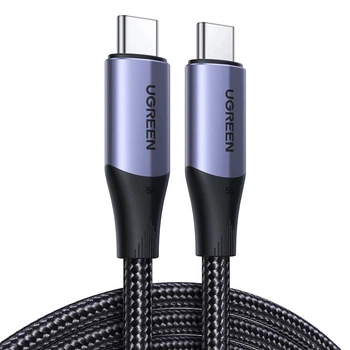 Кабель UGREEN US355 USB-C to USB-C 3.1 Gen2 100W 5A QC4.0 PD3.0 10Gbps 4K@60Hz 1m Black (80150)