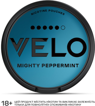 Безтютюнові нікотинові подушечки VELO Mighty Peppermint Інтенсивний (4820270363133_n)