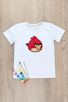Футболка-раскраска детская для мальчика Angry Birds 116 белая (260315111-024)