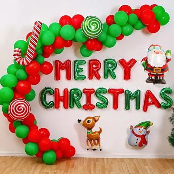 Фотозона З Повітряних Кульок Merry Christmas Веселого Різдва (97 кульок)