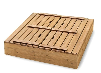 Дитяча пісочниця лакована з кришкою 145х145х30