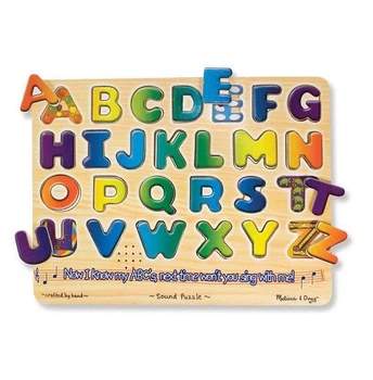 Звуковий пазл для малюків Melissa&Doug" Англійський алфавіт" дерев'яні елементи