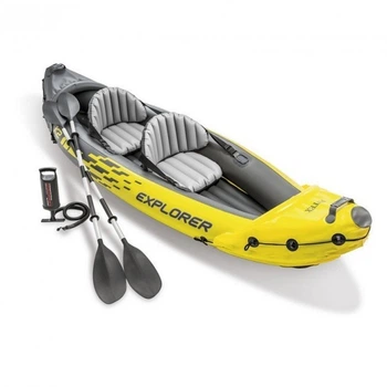 Двухместная надувная байдарка Intex Explorer K2 312х91х51см алюминиевые весла и насос 68307