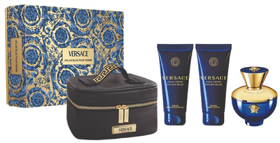 Подарунковий набір для жінок Versace Pour Femme Dylan Blue Парфумована вода 100 мл + Гель для душу 100 мл + Лосьйон для тіла 100 мл + Косметичка (8011003893362)