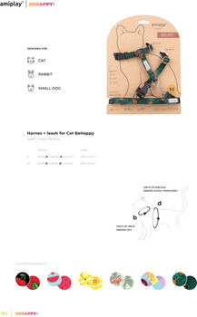 Szelka ze smyczą dla kotów Amiplay BeHappy Cat Guard M Jungle (5907563305045)