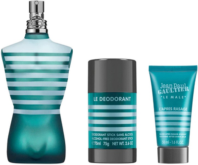 Zestaw prezentowy męski Jean Paul Gaultier Le Male Woda toaletowa 125 ml + Dezodorant w sztyfcie 75 g + Balsam po goleniu 50 ml (8435415099073)