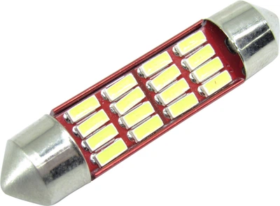 Лампочка 2-х цокольная LED T11_C5W SMD белая 16-диодов 12V-5 Вт SV8.5-8 39мм. (Cyclone) T11-032(39)