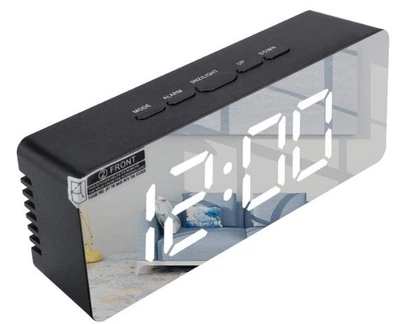 Настольные Цифровые часы с зеркальной лицевой панелью TS-S69 USB/AAA с будильником (786300214) Черный