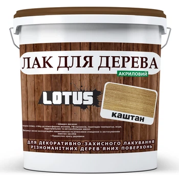 Цветной Лак для Дерева Lotus Глянец Каштан 3 л