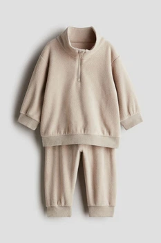 Костюм флисовый бежевый однотонный H&M 68см (400098881)