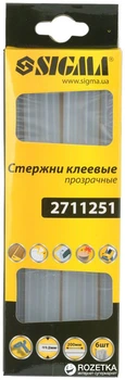 Клеевые стержни Sigma 11.2 x 200 мм прозрачные 6 шт (2711251)