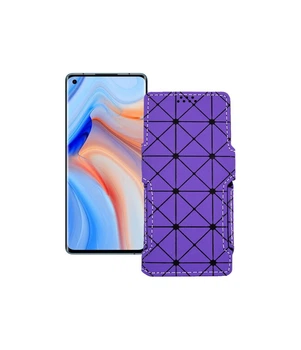Чохол-книжка з екошкіри для телефону OPPO Reno 4 Pro 5G Фіолетовий ромб