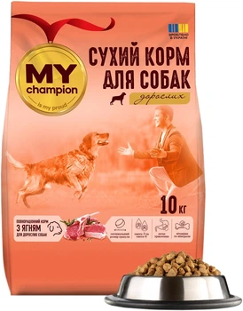 Повнораціонний сухий корм для собак My Champion з ягнятком