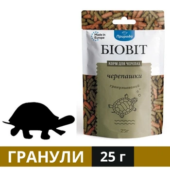 Корм Природа Біовіт Черепашки для прісноводних черепах гранульований 25 г (4823082404704)