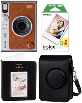 Набор Fujifilm INSTAX MINI EVO Hybrid Brown фотокамера мгновенной печати / картриджи 20 фото / чехол черный / фотоальбом