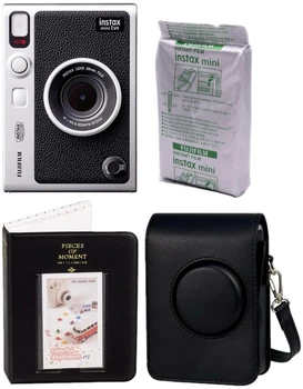 Набор Fujifilm INSTAX MINI EVO Hybrid Black черная фотокамера мгновенной печати / картриджи 10 фото / чехол черный / фотоальбом / подарочная упаковка