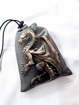 Атласный мешочек "Золотой дракон" для карт Таро и рун (13х18 см)