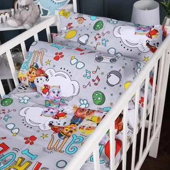Простынь MirSon Kids Time 17-0667 Щенячий патруль полуторная 150х200 см Серая Бязь (2200010143669)