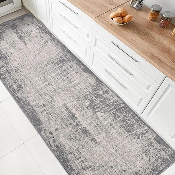 Безворсовий Килим на Гумовій основі на Кухню Kitchen 19726811 Сірий 67х200 см