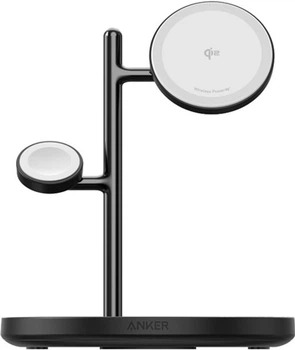 Беспроводное зарядное устройство - док-станция ANKER Maggo 3-in-1 Wireless Charging Station черная
