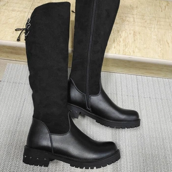 Сапоги для девочек Lilin Shoes комбинированные черные 34