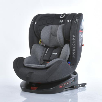 Дитяче автокрісло EL CAMINO ME 1114 EVEREST система ISOFIX, група 0+-1-2-3, 0-36 кг, оборот 360 градусів сірий